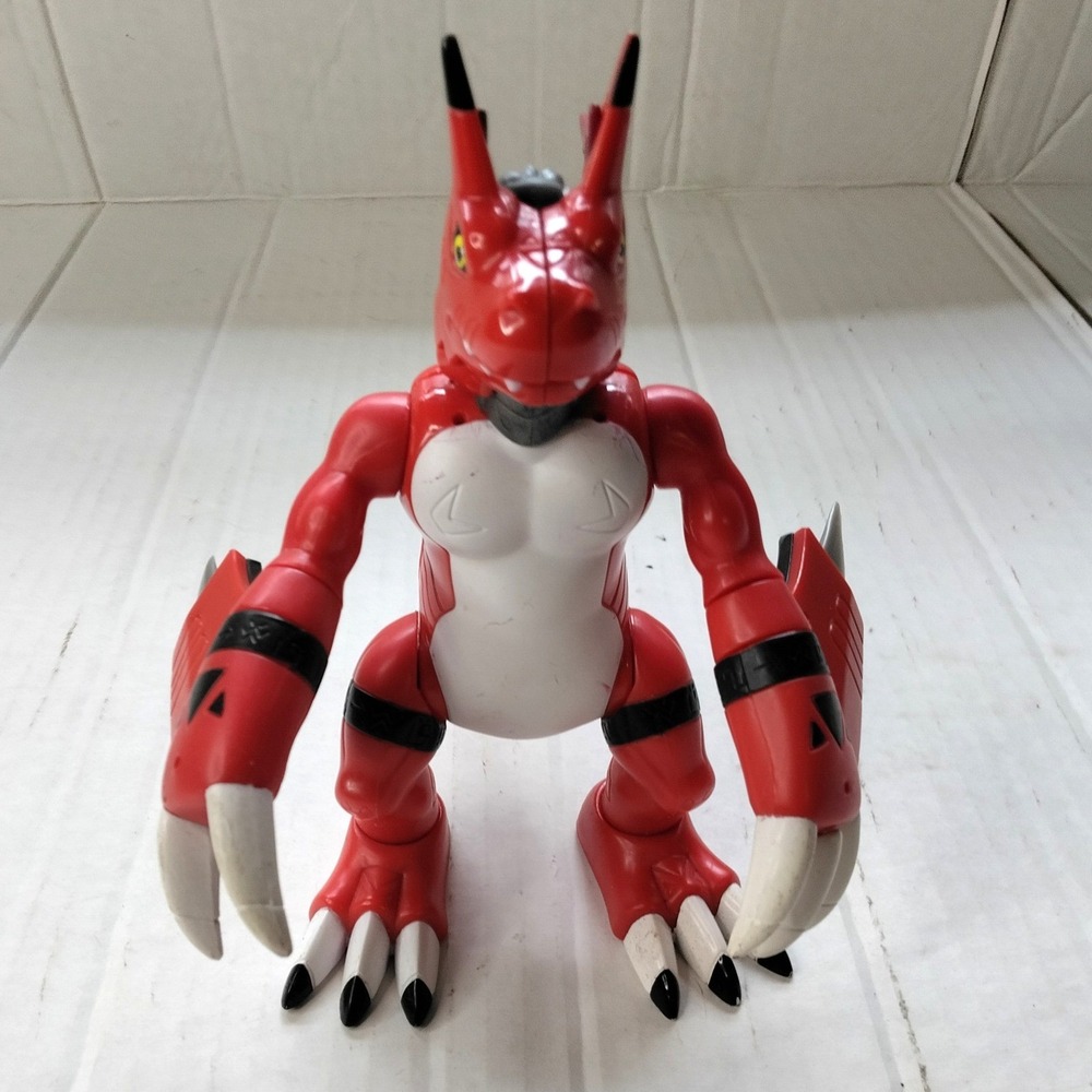 2001 Bandai Digimon Action Figure 5" Red Growlmon Wargrowlmon Digivolving Toy